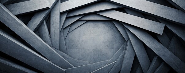 A geometric spooky abstract background with unsettling patterns. The sharp, interlocking forms and strange angles create a sense of disorientation and unnatural order.