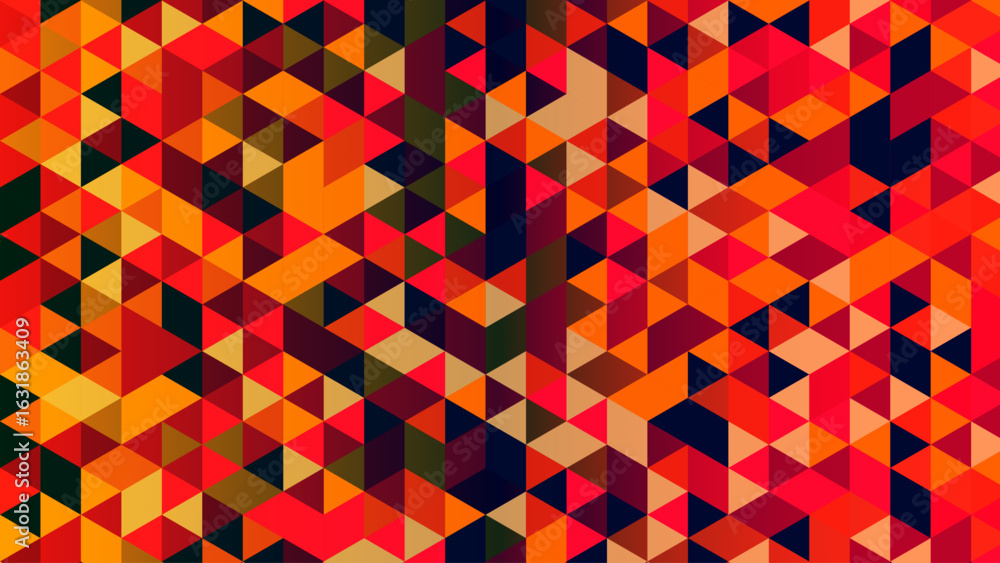 Poster vibrant polygonal mosaic bursting with dynamic color gradients and seamless geometric rhythm. a bold