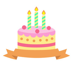 Celebrate with this delightful birthday cake graphic invitation design for festive occasions vector