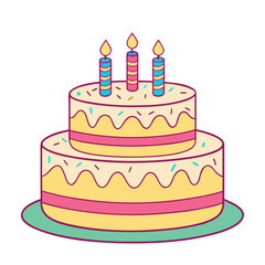 Celebrate with a delightful two-tiered cake and sparkling candles for a festive birthday party