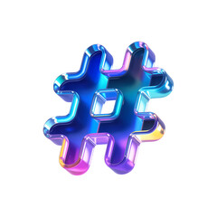 Vibrant Hashtag Symbol: A captivating and luminous illustration of the # symbol, rendered with iridescent hues, offers a contemporary and eye-catching visual statement.