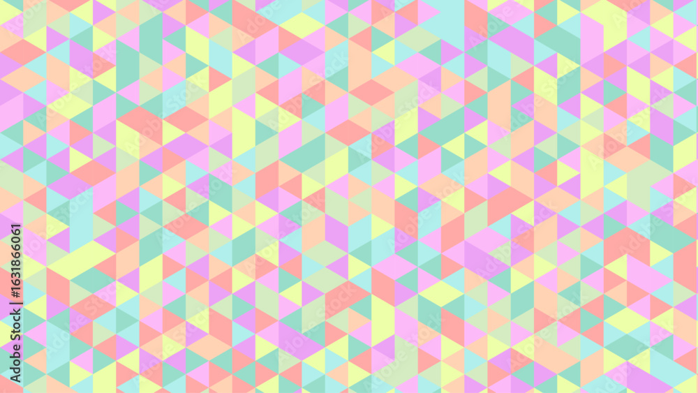 Poster vibrant polygonal mosaic bursting with dynamic color gradients and seamless geometric rhythm. a bold