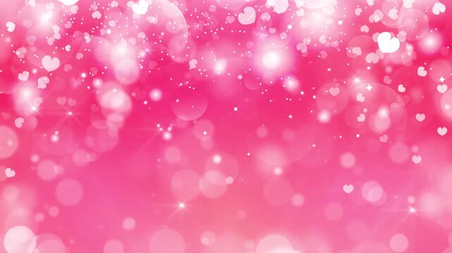 ハート　ループ動画　おしゃれ　キラキラ　豪華　ふわふわ　抽象的　Glittering red hearts.Bokeh lights.Valentine's Day or Mother's Day or Wedding.Loop video.