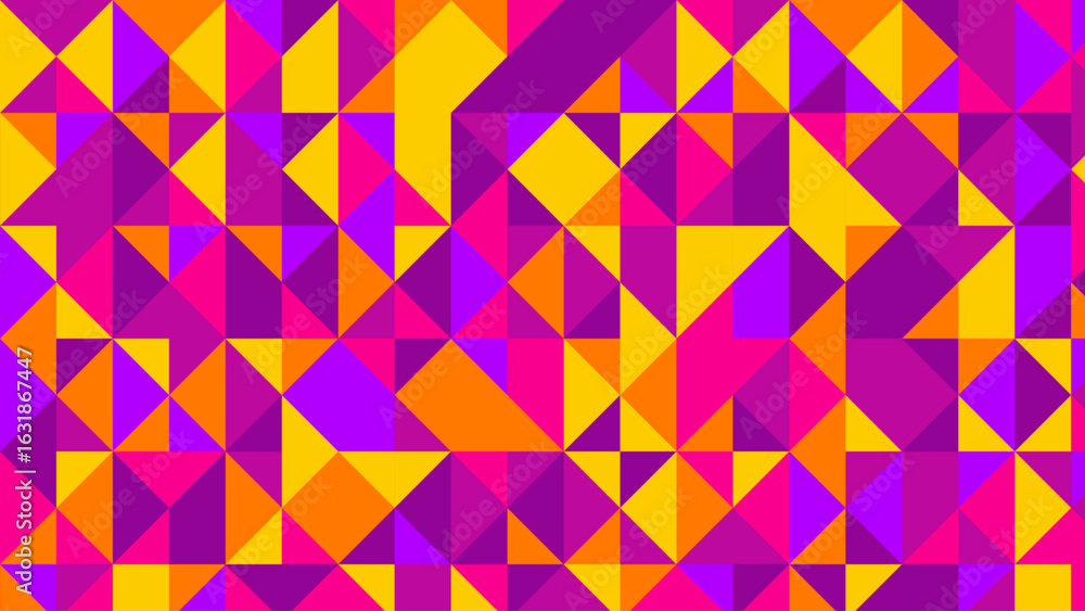Poster vibrant polygonal mosaic bursting with dynamic color gradients and seamless geometric rhythm. a bold