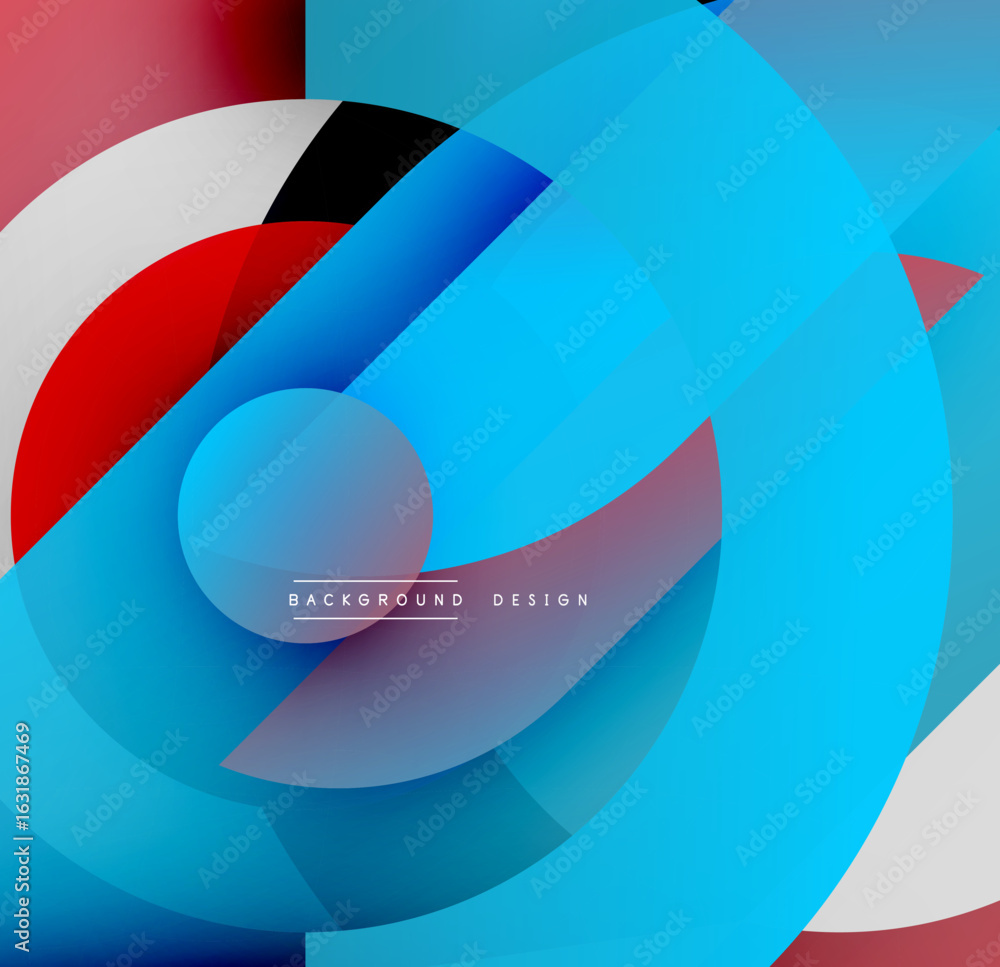 Poster abstract circular design. vibrant colors blend, creating dynamic visual effect. modern aesthetic, su