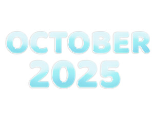 3D Letters October 2025 Half Blue Glass