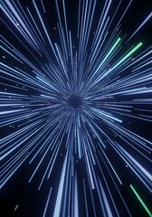 Obraz premium Visual abstraction featuring radiating light beams converging towards a central vortex