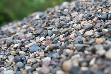 A CloseUp View of Beautiful and Colorful Pebbles and Gravel on a Natural Surface