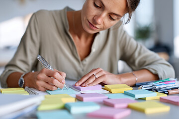student organizing flashcards and highlighters on their desk, symbol of self-discipline and strategy, 