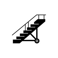  Airplane Boarding Stairs Flight Access Black Filled Icon