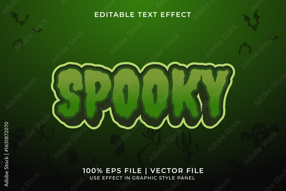Aufkleber 3d spooky text effect editable vector. halloween text effect