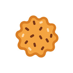 Cookie with chocolate sprinkles on a white background  