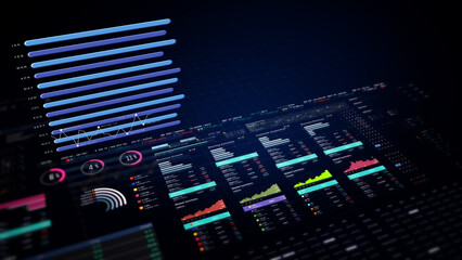 Dynamic data visuals for business info graphics, animated charts, and data-driven insights for a business meeting mock-up. Explore the world of trading, stock exchanges, and crypto
