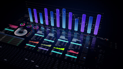 Dynamic data visuals for business info graphics, animated charts, and data-driven insights for a business meeting mock-up. Explore the world of trading, stock exchanges, and crypto