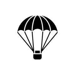 Parachute Floating in Air Black Filled Icon for Aerial Sports and Adventure Travel