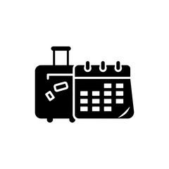 Suitcase and Calendar Icon, Travel Planning, Vacation Scheduling, Trip Organization Illustration