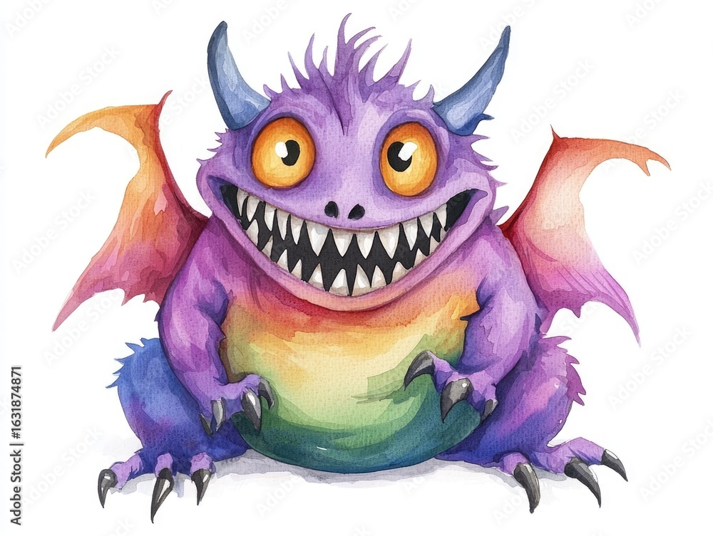 Poster vibrant and whimsical chimera creature with colorful scales in a digital on a white background this 