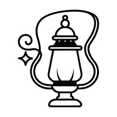 Halloween vector art of vintage lantern illustration isolated