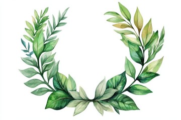 watercolor tropical leaves wreath