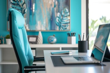 modern office space with aqua menthe