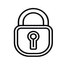 lock access outline icon isolated on white background