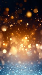 Obraz premium Ethereal Glittering Lights Background with Silver and Gold Tones, Perfect for Elegant Holiday Events