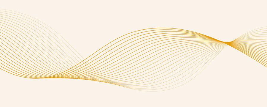 Abstract orange waves on light orange backdrop