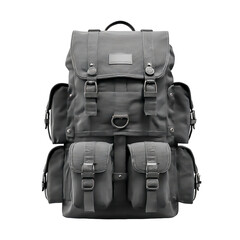 Naklejka premium Canvas backpack isolated on transparent background, perfect for travel, adventure, and outdoor activities, a stylish and functional accessory