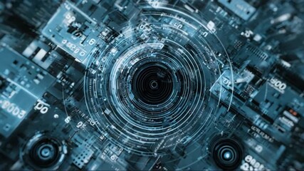 Abstract futuristic technology background with circuit pattern   - Powered by Adobe