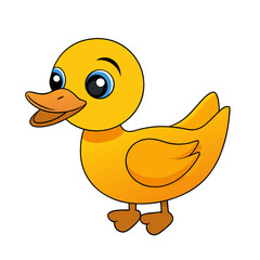 Fototapeta premium Cute Yellow Duck Vector Icon