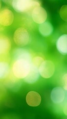 Obraz premium Vibrant Green Bokeh Background with Soft Focused Light Spheres Creating a Dreamy Festive Atmosphere