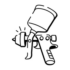 A doodle style icon representing spray gun
