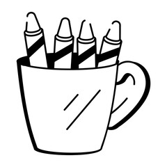 A drawing style icon showing crayons