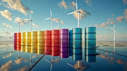 selective focus contrast between clean and fossil energy - Powered by Adobe