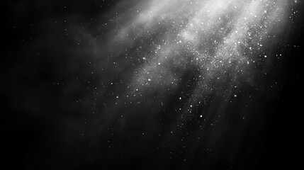 Obraz premium Light beam shining through dark smoky particles.