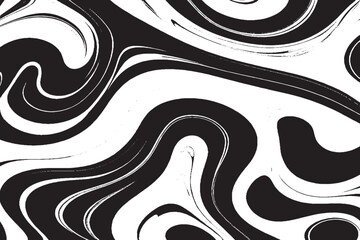 Black and White Abstract Swirl Art | Bold Modern Fluid Pattern for Wall Decor, Prints & Design