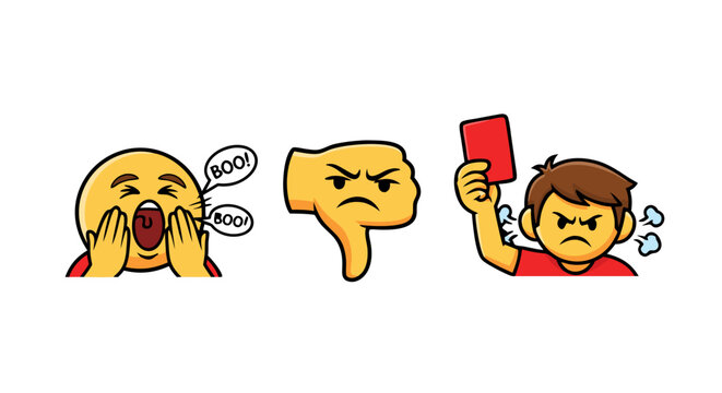 Cheerful football fans illustration set. Diverse group of supporters with team colors, flags, and vuvuzelas.