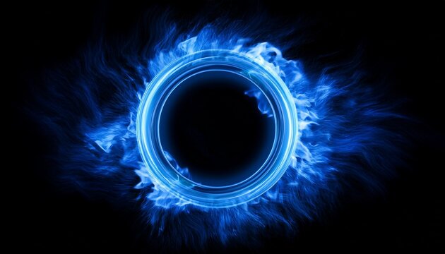 a captivating ring of blue fire showcases a mesmerizing flame effect