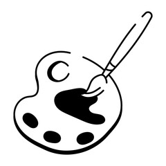 A drawing style icon showing painting palette
