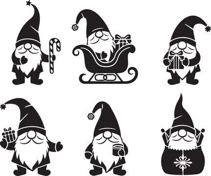 Charming Christmas gnomes ready for holiday projects and festive designs