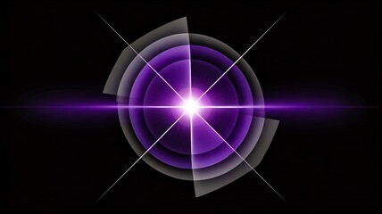 Purple light flare with glowing lens effect on dark background
