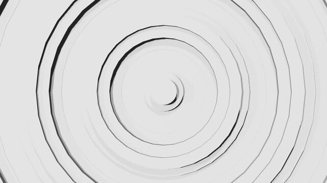 Abstract concentric circles in black and white with layered paper cut style on a clean white background, representing minimal geometric design