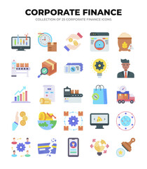 Corporate Finance Icons. A Collection of 25 Essential Business and Finance Icons