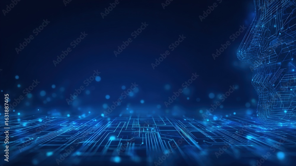 Aufkleber abstract technology background with circuit board pattern, digital connections, and artificial intel