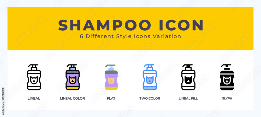 Poster shampoo icons set. different style of icons simple vector illustration.