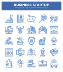 Business Startup Icons. A Collection of 25 Essential Icons for Your Business
