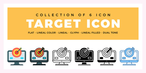 Pack of 6 Vector target icon