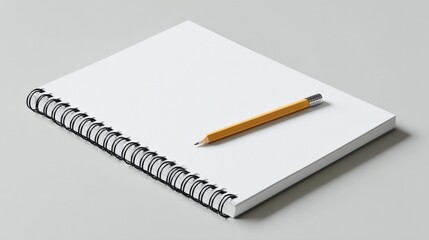 Blank Spiral Notebook with Pencil Mockup: Perfect for Notes, Sketches, and Creative Projects
