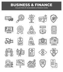 Collection of 25 Business & Finance Icons