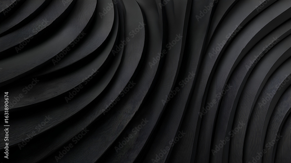Aufkleber a pattern of dark curved parallel textured bands creates a wavelike visual effect